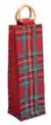 Red tartan wine bag